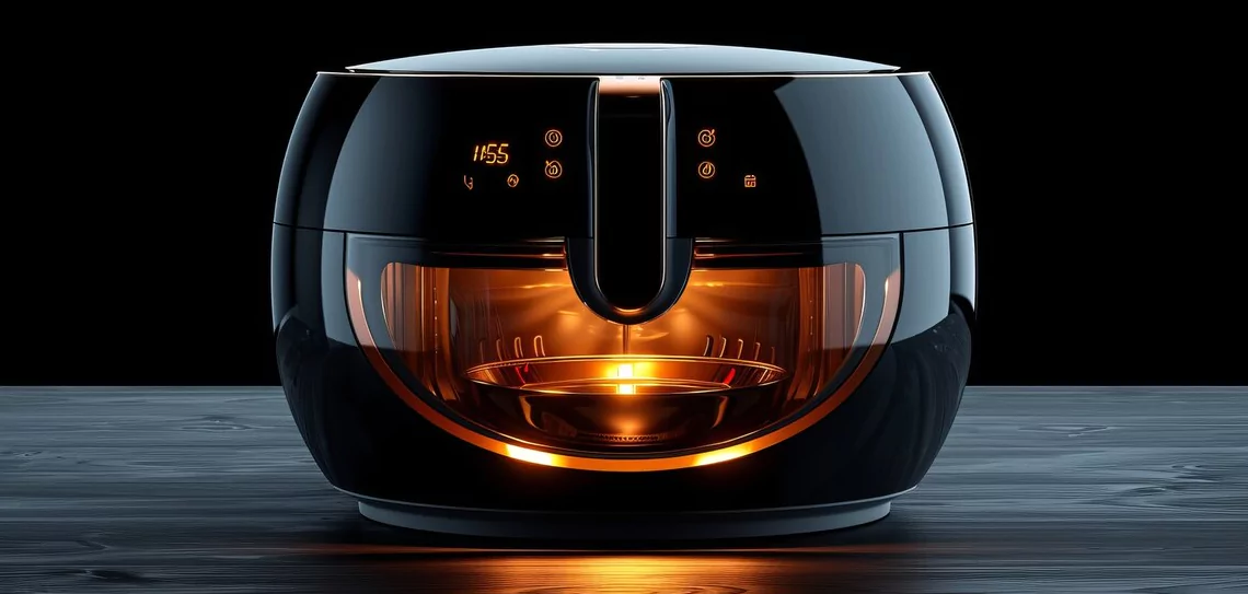 view-modern-hot-air-fryer-with-cooked-food